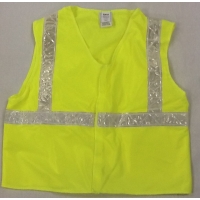 16327, ANSI Class 2 Solid Lime Vest w/White Reflective, MutualIndustries