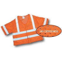 16362, ANSI Class 3 Orange Mesh Vest w/Silver Reflective, MutualIndustries