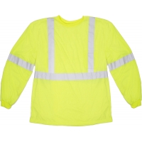 16381-0, ANSI Class 3 Long Sleeve Lime Tee Shirt, MutualIndustries