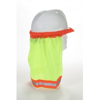 65500-139-100, ANSI Lime Mesh Hard Hat Neck Shade w/Reflective, MutualIndustries