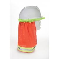 65500-45-100, ANSI Orange Mesh Hard Hat Neck Shade w/Reflective , MutualIndustries