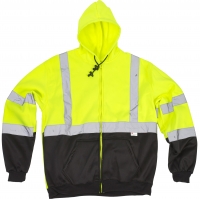 16385-138, ANSI Class 3 Lime Black Hoodie, MutualIndustries