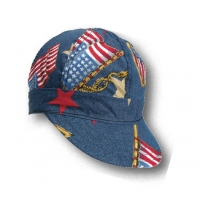C349, Kromer C349 Denim Flag Style Cap, MutualIndustries