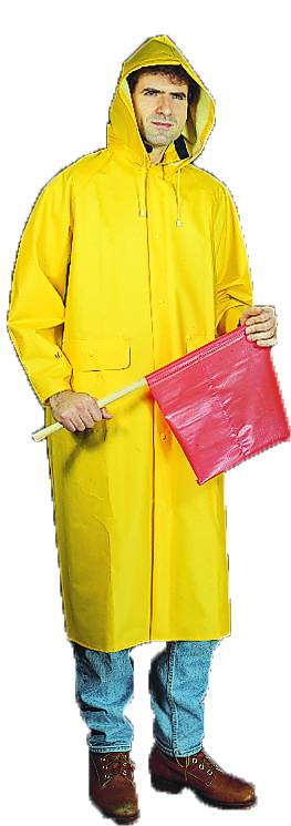 14506, .35 mm PVC/Polyester Raincoat w/Detachable Hood, MutualIndustries