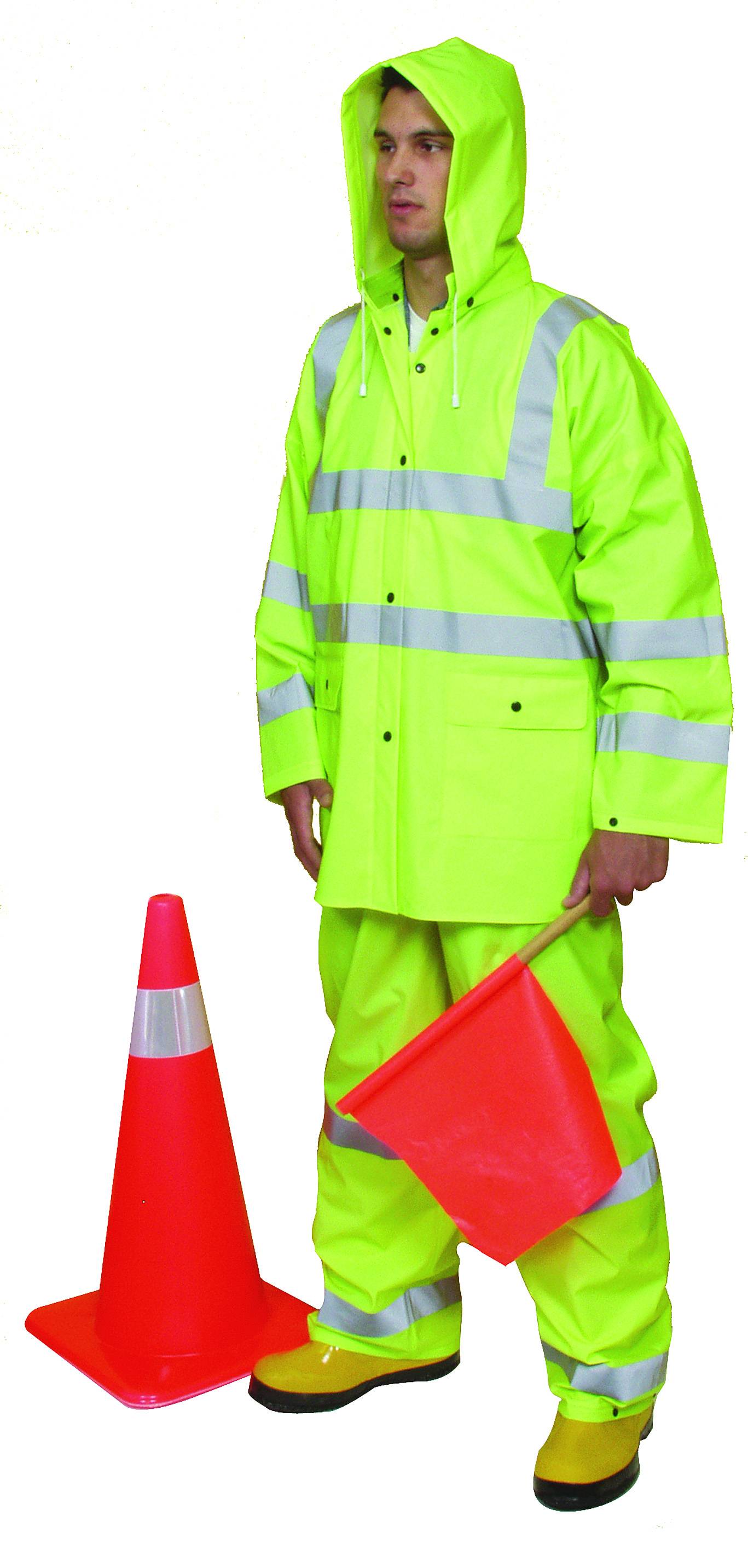 14511, ANSI Class 3 Three Piece PVC Rainsuit, MutualIndustries