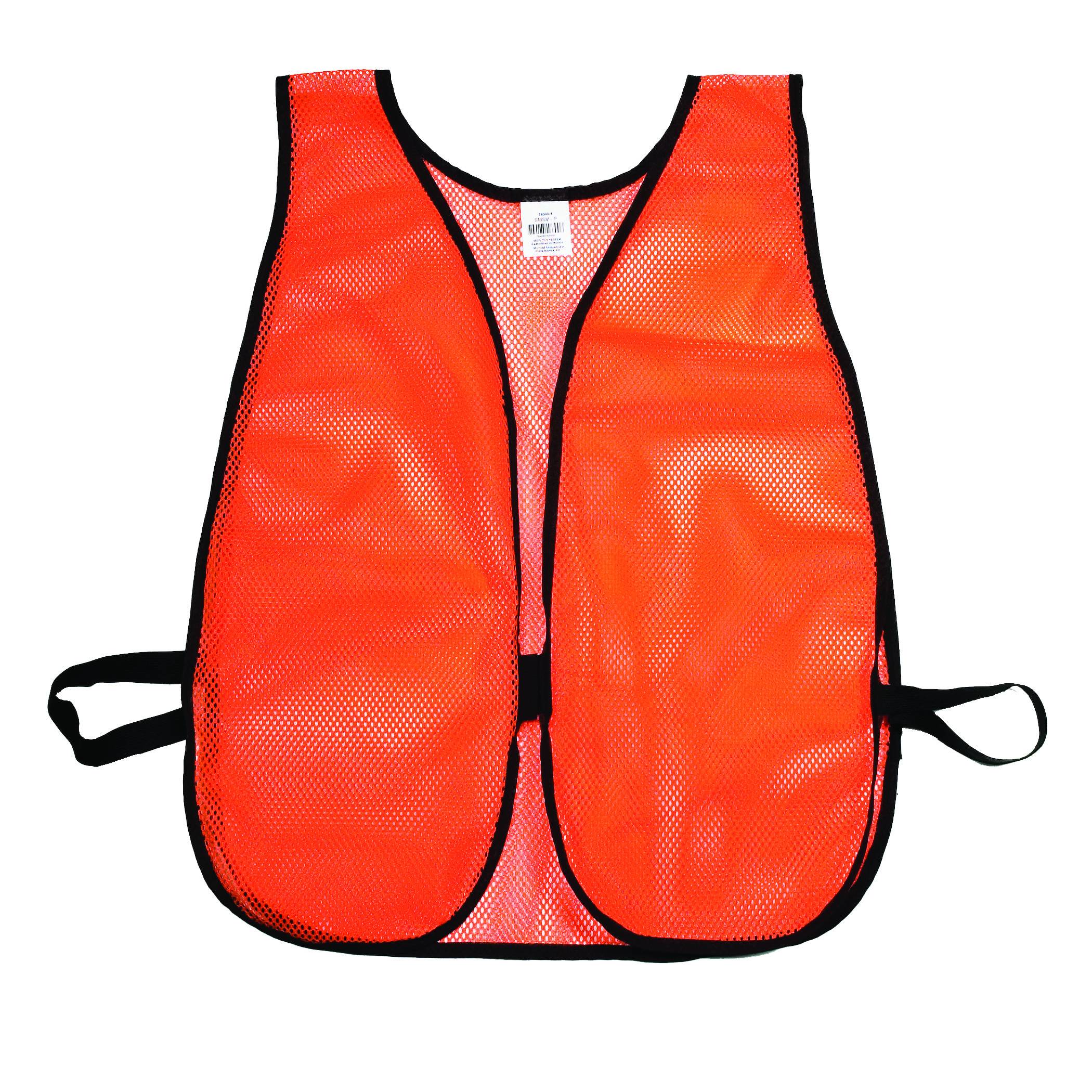 16300-1, Orange Soft Mesh Safety Vest - Plain, MutualIndustries