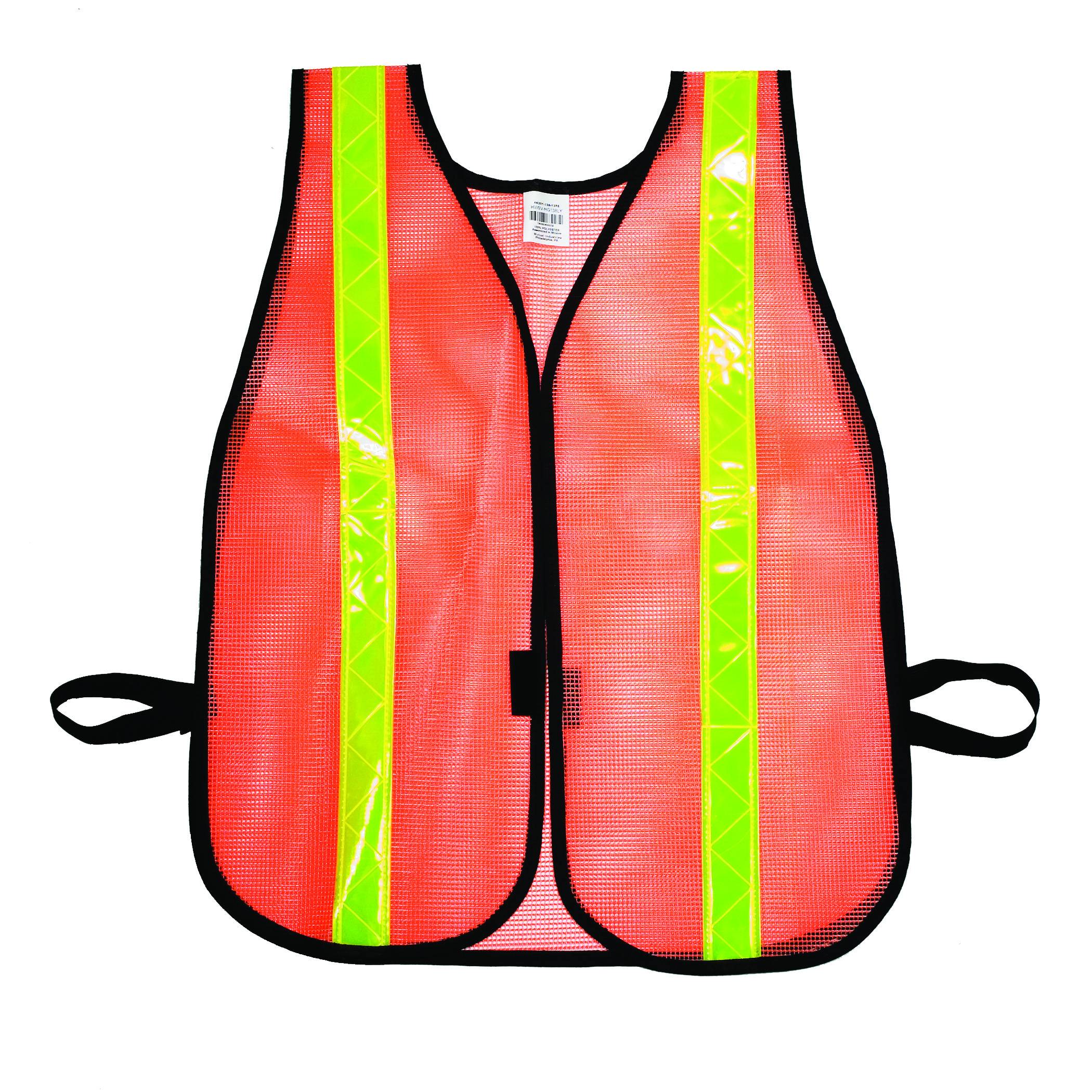 16301-138-1375, Heavy Weight Safety Vest - 1-3/8 Lime Reflective, MutualIndustries