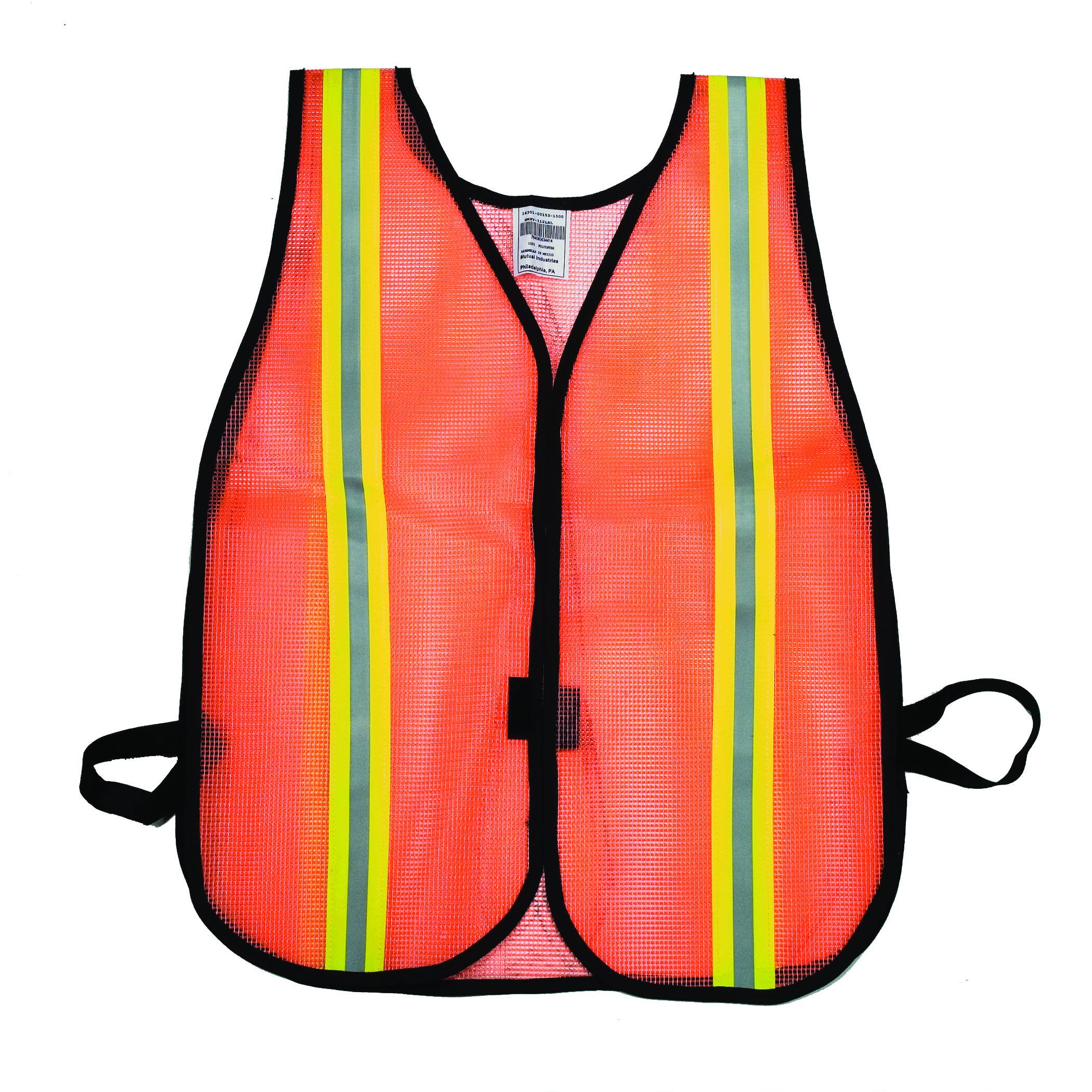 16301-153-1500, Heavy Weight Safety Vest - 1-1/2 Lime/Silver/Lime, MutualIndustries