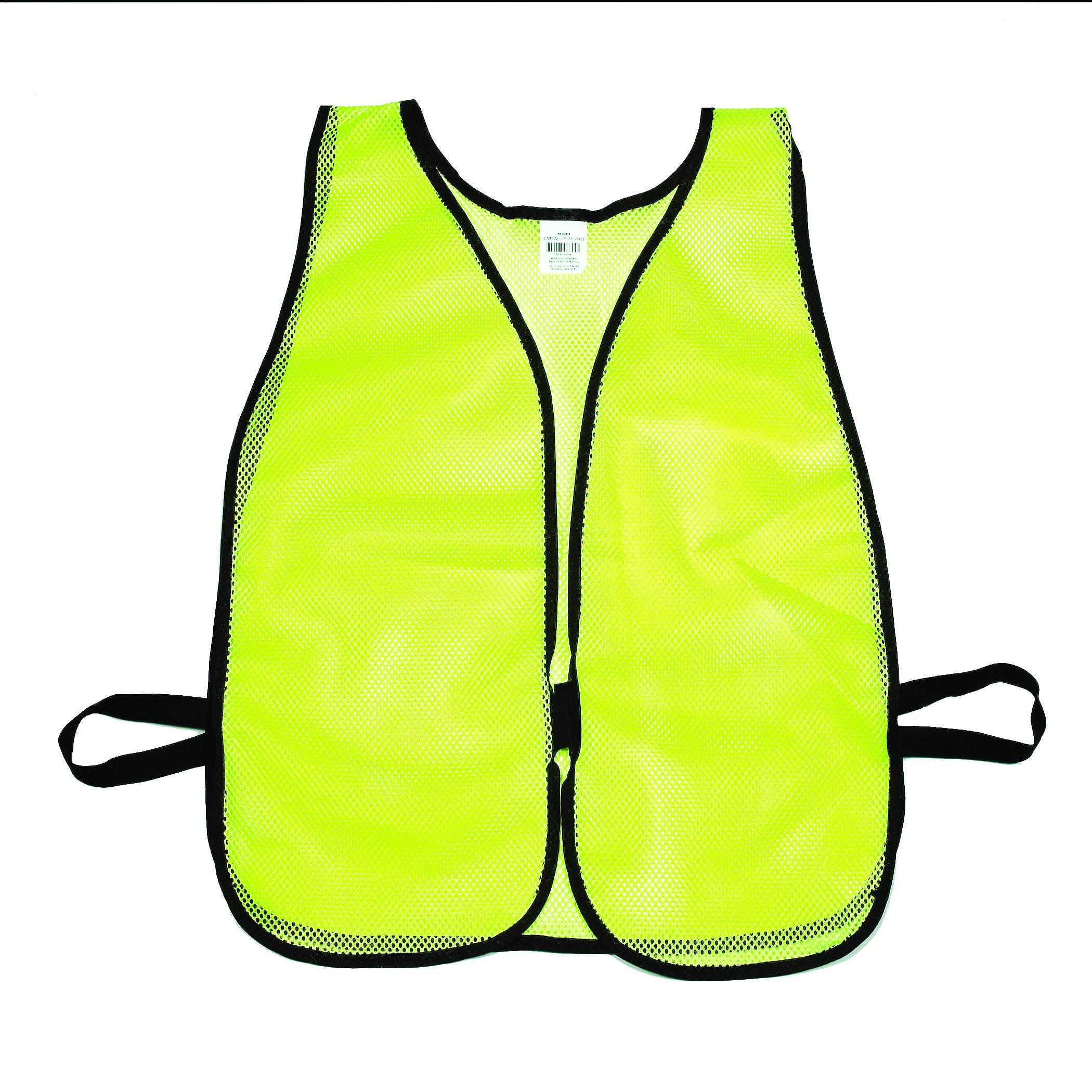 16304-1, Lime Soft Mesh Safety Vest - Plain, MutualIndustries