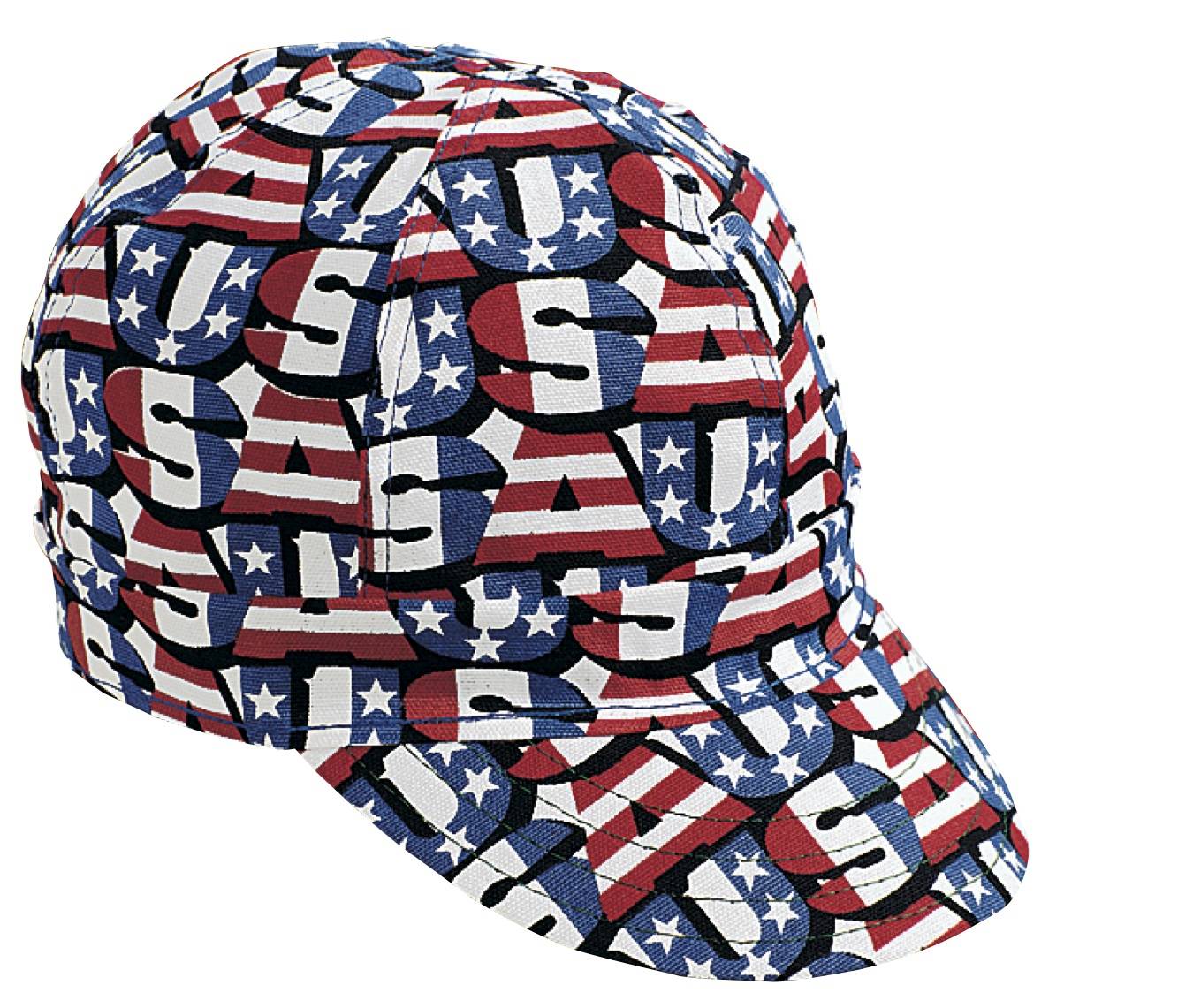 00210-00000-0775, Kromer Red White Blue USA Style Welder Cap, Cotton, Length 5, Width 6, MutualIndustries