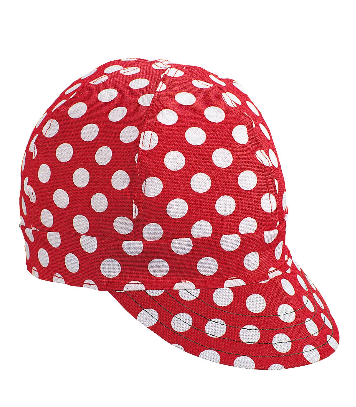 7321-0-0, Kromer Welder Cap, Cotton, Length 5 in, Width 6 in- 1size, Red/White Dot, MutualIndustries