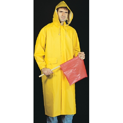 14506, .35 mm PVC/Polyester Raincoat w/Detachable Hood, MutualIndustries