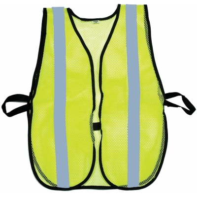 16304-10-1000, Lime Soft Mesh Safety Vest - 1 White Reflective, MutualIndustries