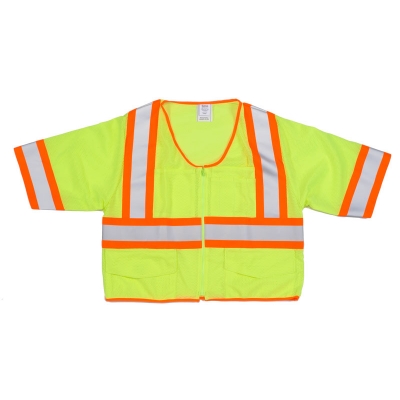 16491, ANSI Lime Mesh Class 3 Vest, MutualIndustries