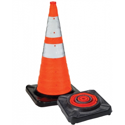 17731-3-28, 28 Collapsible Traffic Cones with Rubber Base- 3Pk, MutualIndustries