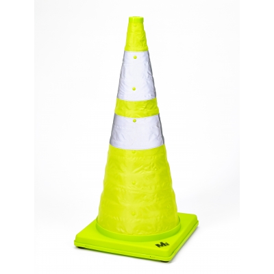 17712-1-28, 28 Deluxe Lime Collapsible Traffic Cone, MutualIndustries