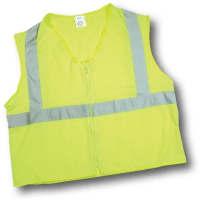 80070, ANSI Class 2 Lime Solid Durable Flame Retardant Vest, MutualIndustries