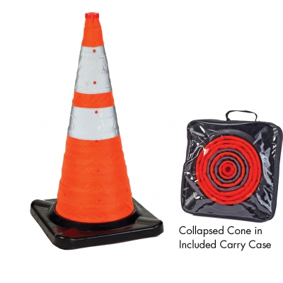 17731-0-28, 28 Deluxe Collapsible Traffic Cones with Rubber Base, MutualIndustries